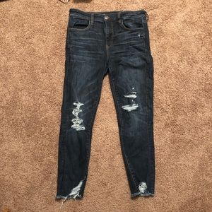 Dark Wash Ripped American Eagle Jeans